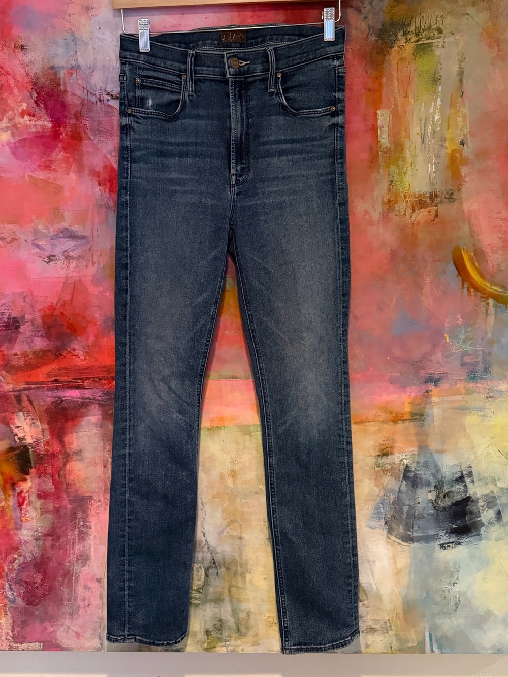 MOTHER Dark Blue Women's Slim Straight Jeans